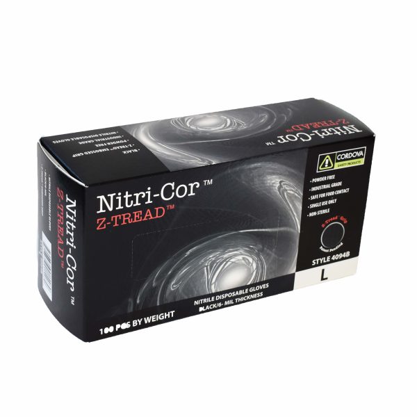 Disposable, Nitri-Cor® Z-Tread, Food Service, Nitrile, Powder Free, 6 mil, Black: #4094B - Image 3