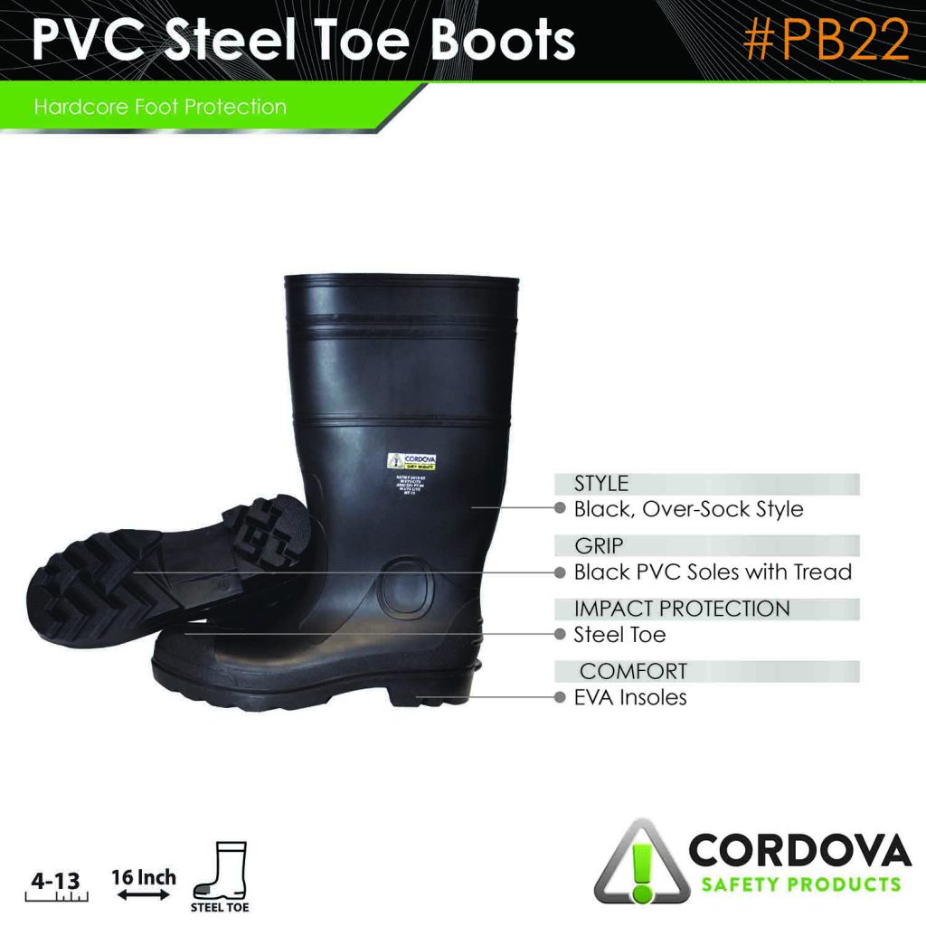 Boots Pvc Steel Toe Pb22 Cordova Safety 4580