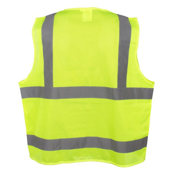 Class II Surveyors Vest Four Outside Pockets, Four Pen Holders Two Inside Pockets, Mic Tabs on Both Sides #VS281 - Image 2